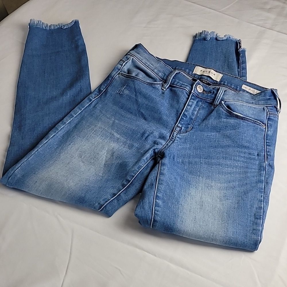 3/$20🎉 PacSun Super Stretch Ankle Jeggings Womens Size 25 Blue Skinny Jeans